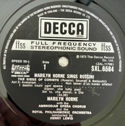 Marilyn Horne / The Royal Philharmonic Orchestra / Henry Lewis – Marilyn Horne Sings Rossini