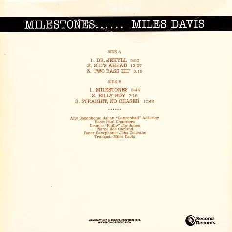 Miles Davis - Milestones (Limited Edition) 3 Miles Davis - Milestones (Limited Edition)