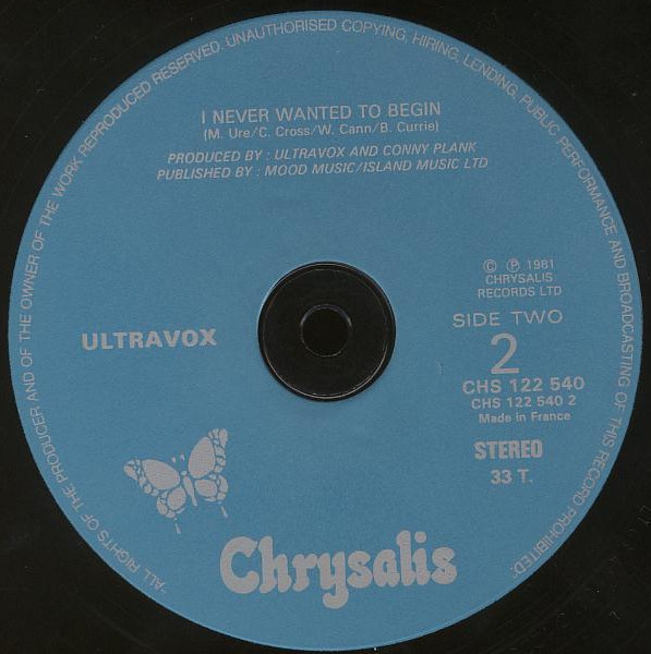 Ultravox The Thin Wall Vinyl Pussycat Records