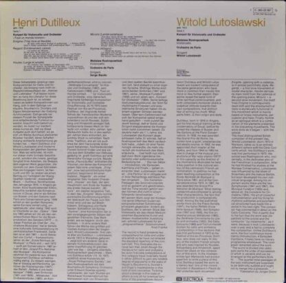 Dutillieux, Lutoslawski ‎– Cellokonzerte / Mstislaw Rostropowitsch, Orchestre De Paris, Serge Baudo, Witold Lutoslawski