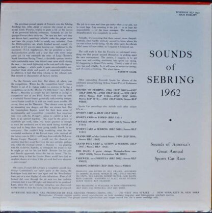 Sounds Of Sebring 1962 LP