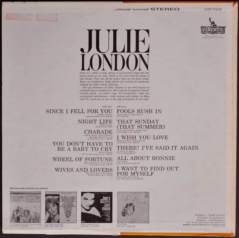 Julie London – Julie London "Promo Record" 2 Julie London – Julie London "Promo Record"