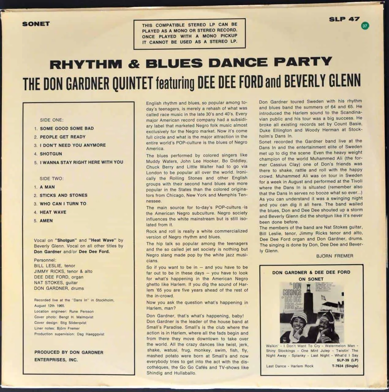 Don Gardner Quintet Featuring Dee Dee Ford / Beverly Glenn – Rhythm & Blues Dance Party 2 Don Gardner Quintet Featuring Dee Dee Ford / Beverly Glenn – Rhythm & Blues Dance Party