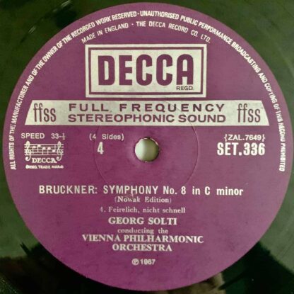 Bruckner ‎– Symphony No 8, Solti, Vienna Philharmonic