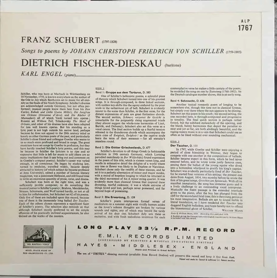Dietrich Fischer-Dieskau – Schubert Lieder Recital (No. 3) with Karl Engel 2 Dietrich Fischer-Dieskau – Schubert Lieder Recital (No. 3) with Karl Engel