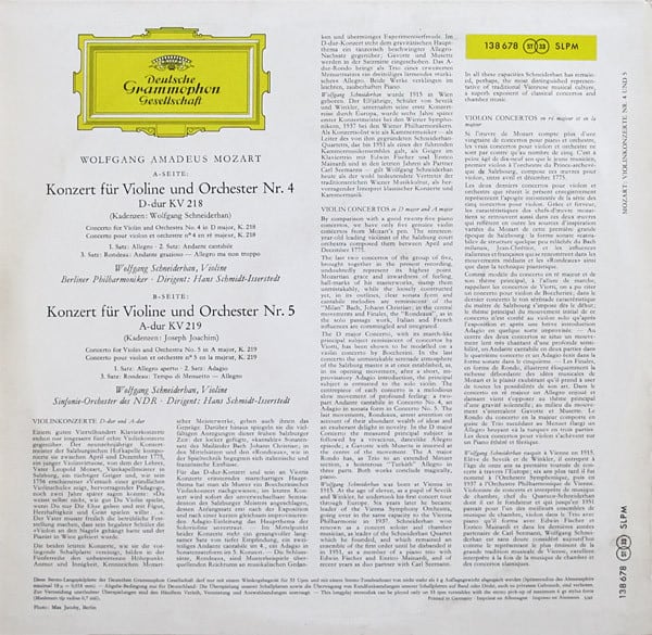 Wolfgang Amadeus Mozart - Violinkonzerte D-dur KV 218 Und A-dur KV 219 ...