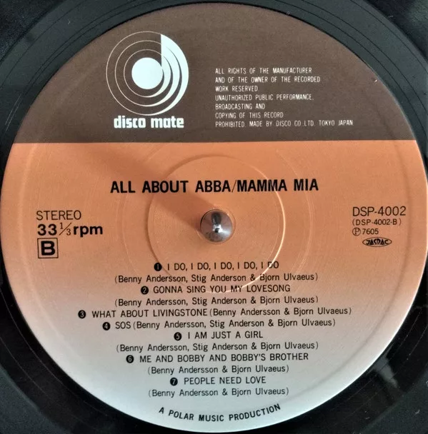 ABBA - All About ABBA / Mamma Mia (Japanese Pressing) 3 ABBA - All About ABBA / Mamma Mia (Japanese Pressing)
