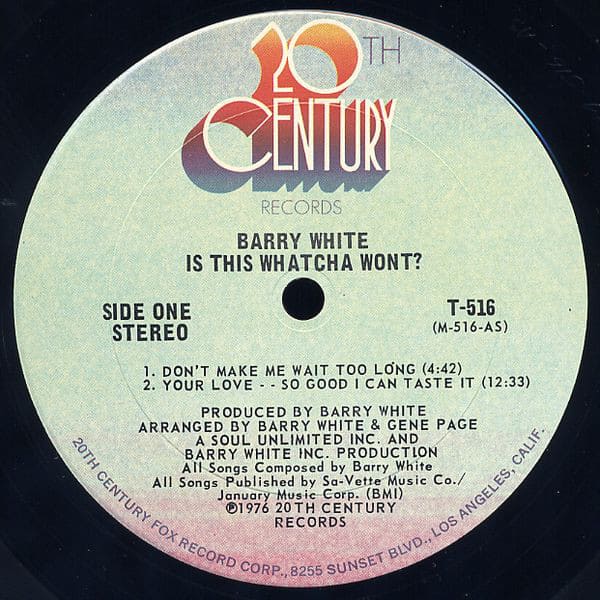 Caroline inflatie een beetje Barry White - Is This Whatcha Wont? - Vinyl Pussycat Records