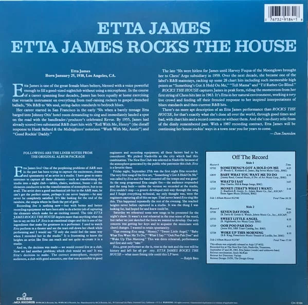 洋楽 Etta James - Rocks the House / ARGO 4023 Etta James - Rocks The House LP - Wax Trax Records