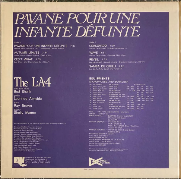 LA 4 – Pavane Pour Une Infante Défunte (Japanese Pressing) 2 LA 4 – Pavane Pour Une Infante Défunte (Japanese Pressing) - Image 2