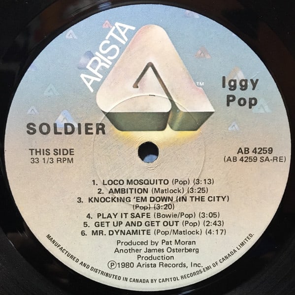 Iggy Pop - Soldier Vinyl Pussycat Records