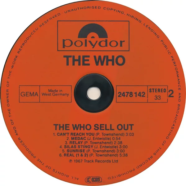 ワールドワイドLP Who The Who Sell Out ARHSLP014 Polydor, Track Recor /00260 The Who - Sell Out - Amazon.com Music
