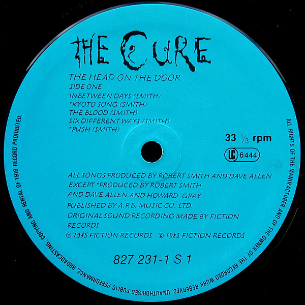 The Cure ‎ The Head On The Door LPレコード