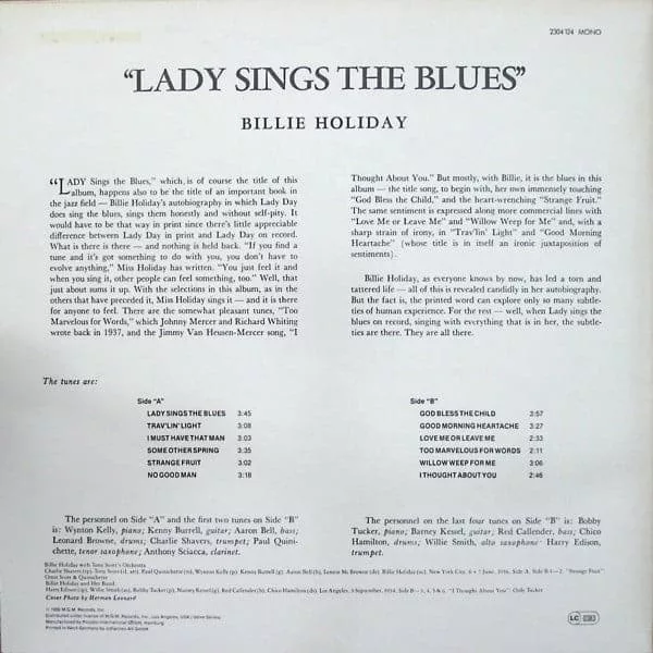 Billie Holiday – Lady Sings The Blues 3 Billie Holiday – Lady Sings The Blues