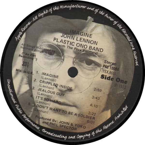 John Lennon ‎– Imagine (1st UK Pressing) - Vinyl Pussycat Records