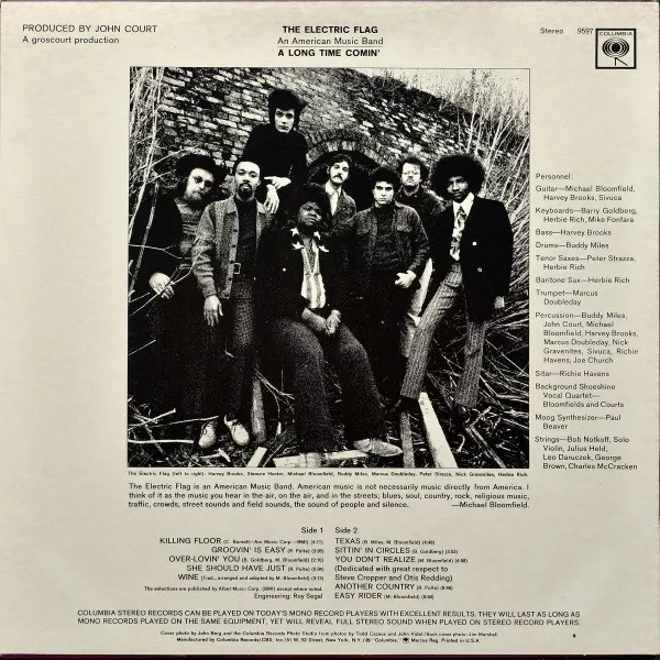 The Electric Flag ‎– A Long Time Comin' (US) - Vinyl