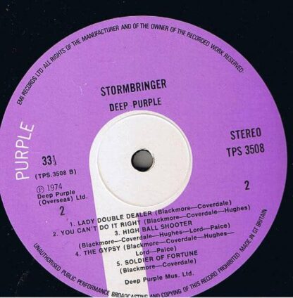 Deep Purple ‎– Stormbringer UK Pressing