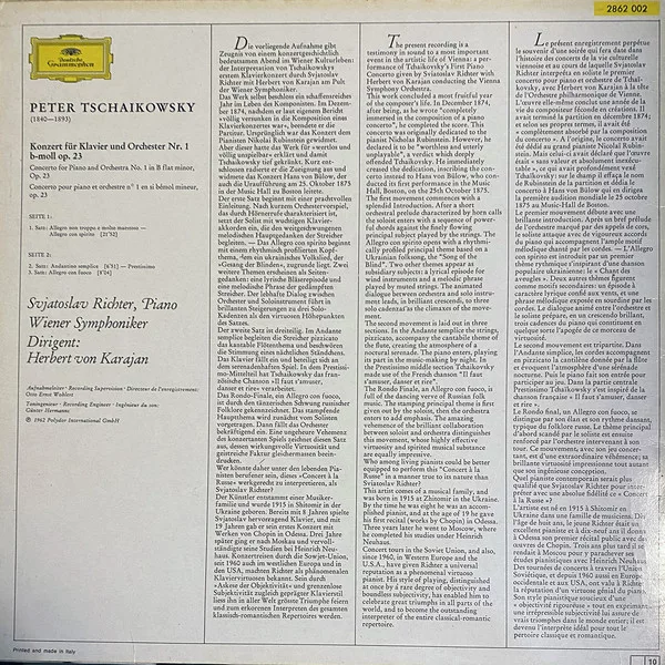 Pyotr Ilyich Tchaikovsky, Sviatoslav Richter, Herbert von Karajan - Tschaikowsky: Konzert Fur Klavier Und Orchester Nr. 1 2 Pyotr Ilyich Tchaikovsky, Sviatoslav Richter, Herbert von Karajan - Tschaikowsky: Konzert Fur Klavier Und Orchester Nr. 1 - Image 2