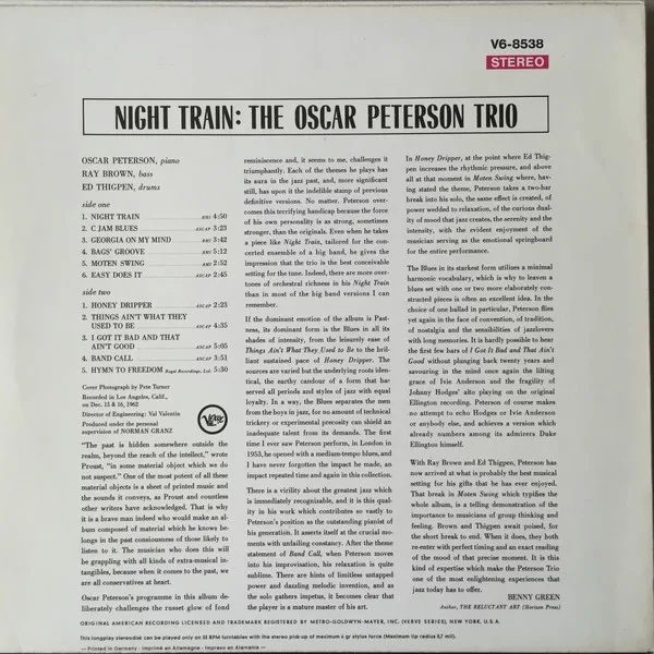 The Oscar Peterson Trio - Night Train - Vinyl Pussycat Records