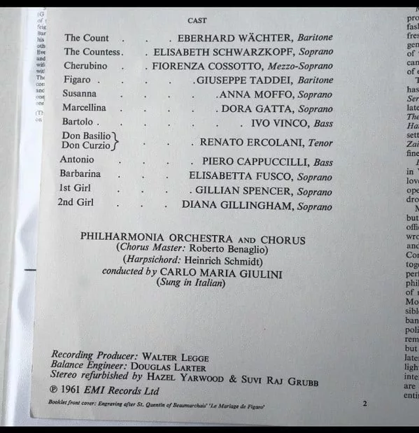 Wolfgang Amadeus Mozart - Eberhard Wchter, Elisabeth Schwarzkopf, Fiorenza Cossotto, Giuseppe Taddei, Anna Moffo, Philharmonia Orchestra And Philharmonia Chorus, Carlo Maria Giulini - The Marriage Of Figaro (Le Nozze Di Figaro) 10 Wolfgang Amadeus Mozart - Eberhard Wchter, Elisabeth Schwarzkopf, Fiorenza Cossotto, Giuseppe Taddei, Anna Moffo, Philharmonia Orchestra And Philharmonia Chorus, Carlo Maria Giulini - The Marriage Of Figaro (Le Nozze Di Figaro) - Image 10